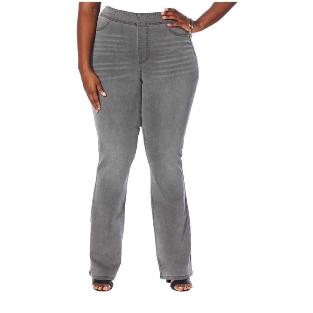 New Donna Gilman Infinity Stretch Womens Bootcut Jeggings 16-22W BNWD Gray